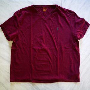 Polo Ralph Lauren Men's Short Sleeve V-Neck T-Shirt XXL - Maroon